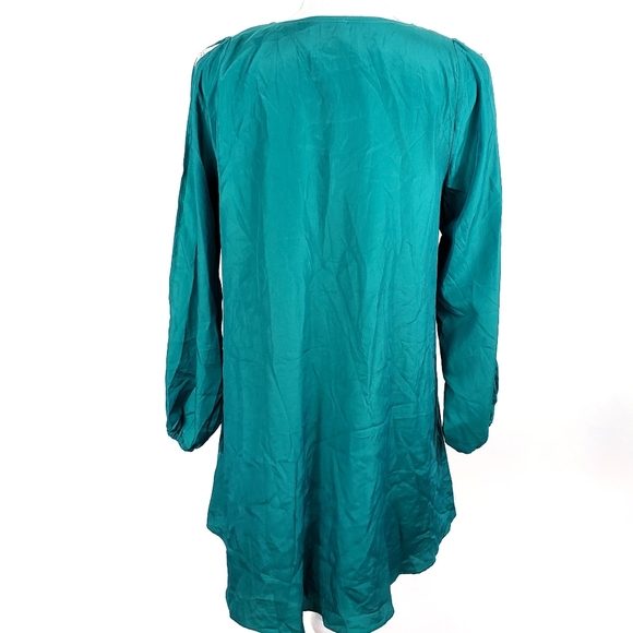 Anthropologie RAGA Emerald Open Long Sleeve Trapeze Tunic Mini Dress Small NWT - Picture 6 of 7